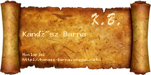 Kanász Barna névjegykártya