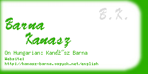 barna kanasz business card